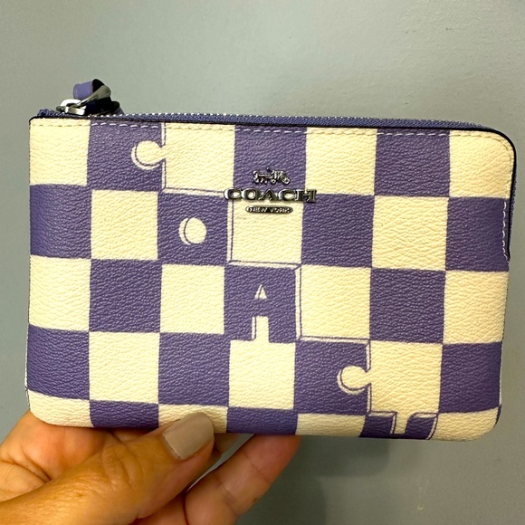 Coach Checkerboard (Violet) wristlet - Picture 1 of 6